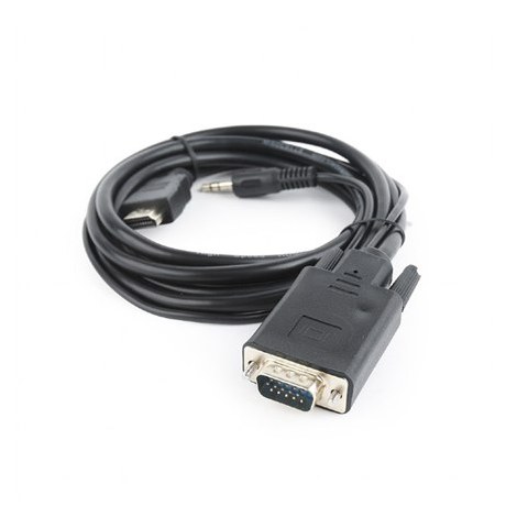 Cablexpert Video adapter cable | 15 pin HD D-Sub (HD-15) | Mini-phone stereo 3.5 mm | Male | 19 pin HDMI Type A | Male | Black | - 2